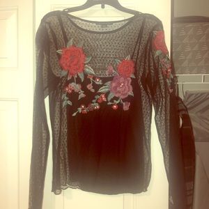 Sheer Embroidered Top